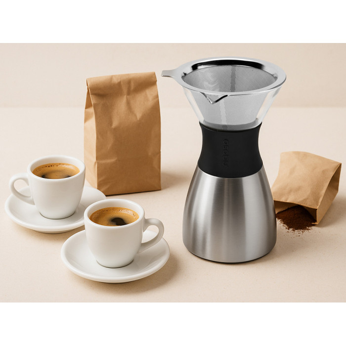 Кофеварка POUR OVER, 1000 мл, серебристый/черный Кофеварка POUR OVER, 1000 мл, серебристый/черный
