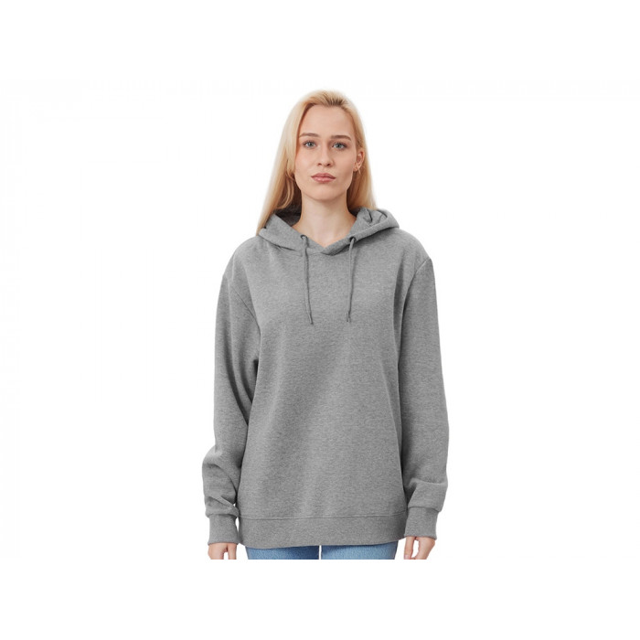 Толстовка с капюшоном оверсайз Lisbon унисекс, серый меланж