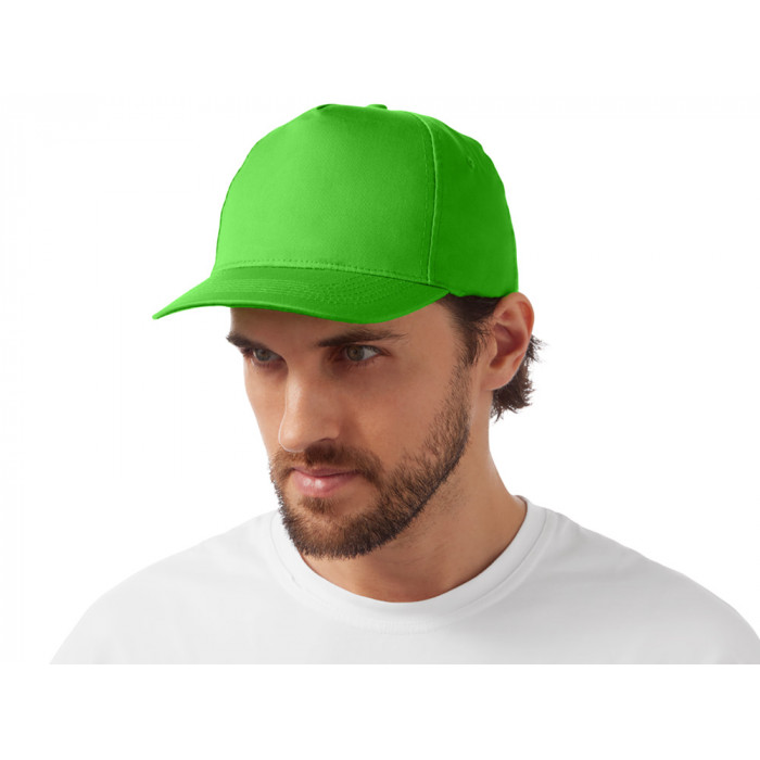 Бейсболка Mix 5-ти панельная 180 гр, зеленое яблоко