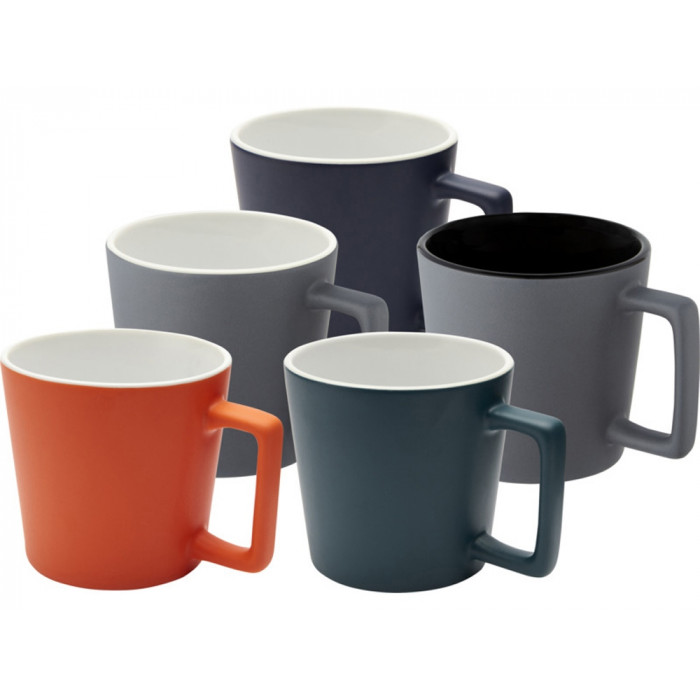 Cali Керамическая кружка объемом 370 мл с матовой отделкой - Белый / Matted Grey Cali Керамическая кружка объемом 370 мл с матовой отделкой - Белый / Matted Grey