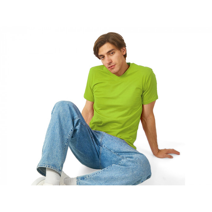 Футболка Heavy Super Club мужская с V-образным вырезом, зеленое яблоко