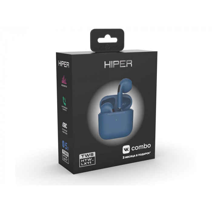 Беспроводные наушники HIPER TWS Lazo X11 Blue (HTW-LX11) Bluetooth 5.3 гарнитура, Синий