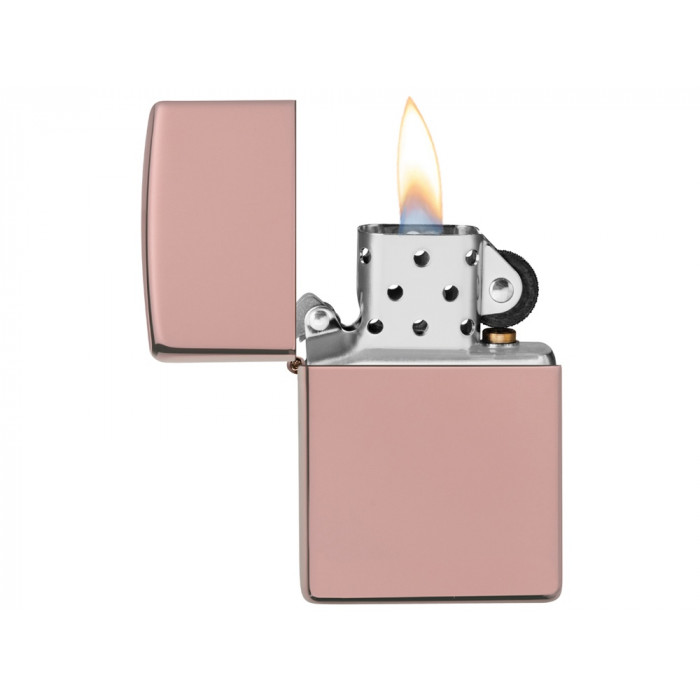 Зажигалка ZIPPO Classic с покрытием High Polish Rose Gold, латунь/сталь, розовое золото, 38x13x57 мм