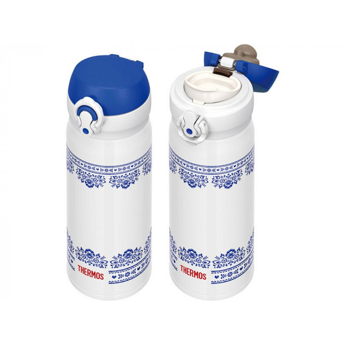 Термос из нерж. стали тм THERMOS JNL-402-BLWH SS V.Insulated Flask,400ml, бело-синий