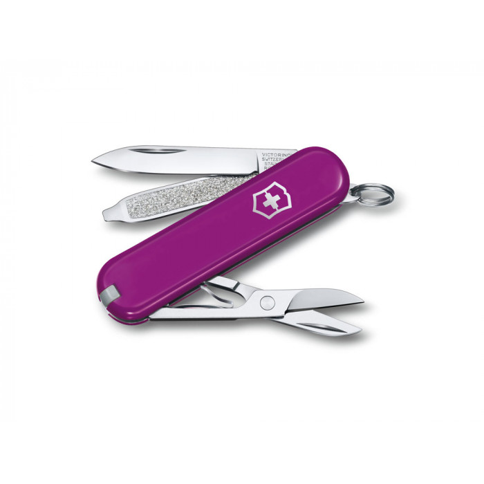 Нож-брелок VICTORINOX Classic SD Colors Tasty Grape, 58 мм, 7 функций, фиолетовый Нож-брелок VICTORINOX Classic SD Colors Tasty Grape, 58 мм, 7 функций, фиолетовый