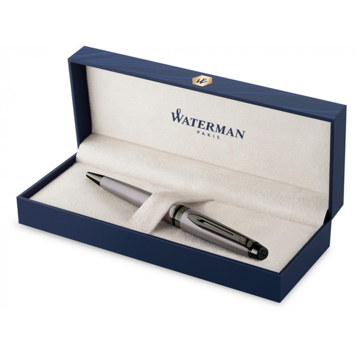 Шариковая ручка Waterman Expert Silver, цвет чернил Mblue,  в подарочной упаковке