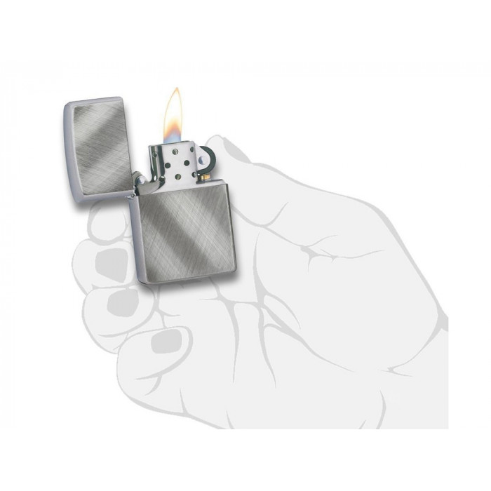 Зажигалка ZIPPO Classic с покрытием Brushed Chrome, латунь/сталь, серебристая, матовая, 38x13x57 мм