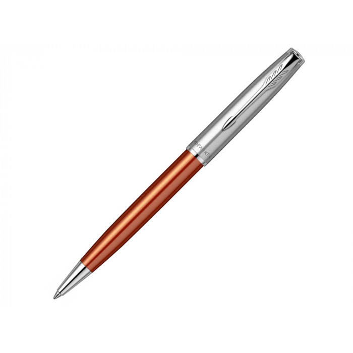 Шариковая ручка Parker Sonnet Essentials Orange SB Steel CT, цвет чернил black, перо: M, в подарочной упаковке.