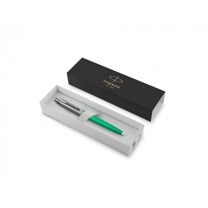 Шариковая ручка Parker Jotter, цвет GREEN, цвет чернил синий, толщина линии M , в подарочной коробке