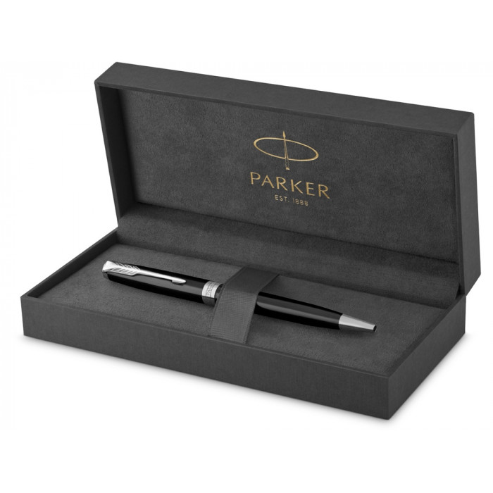 Ручка шариковая Parker Sonnet Core Black Lacquer CT, черный/серебристый