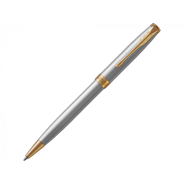 Ручка шариковая Parker Sonnet Core Stainless Steel GT, серебристый/золотистый