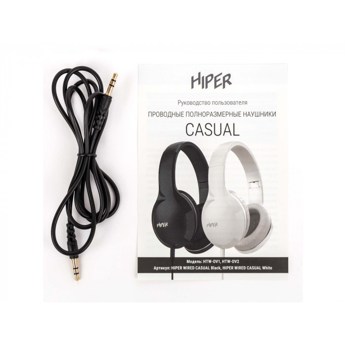 HIPER Наушники накладные WIRED CASUAL BLACK HTW-OV1