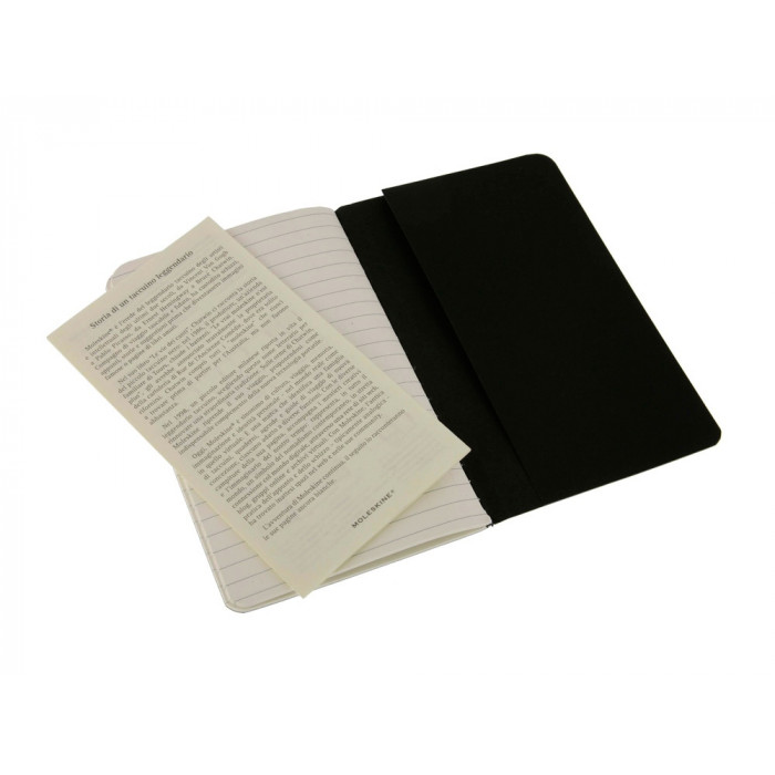 Записная книжка Moleskine Cahier (в линейку, 3 шт.), Pocket (9х14см), черный