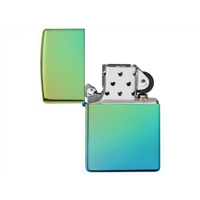 Зажигалка ZIPPO Classic с покрытием High Polish Teal, латунь/сталь, зелёная, глянцевая, 38x13x57 мм