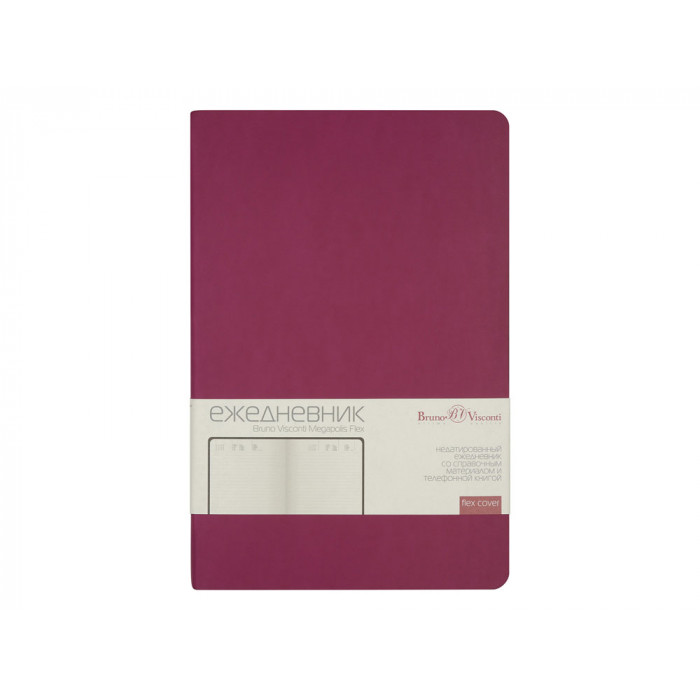 Ежедневник А5 недатированный Megapolis Velvet Flex, темно-розовый