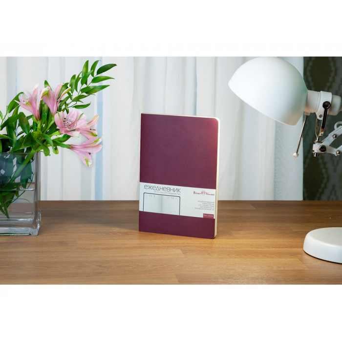 Ежедневник А5 недатированный Megapolis Velvet Flex, бордовый
