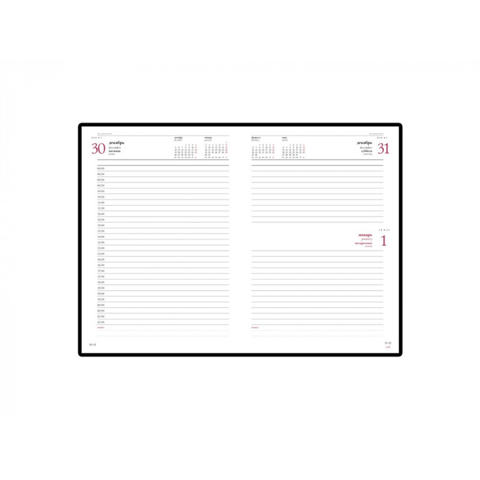 Ежедневник А5 датированный Sidney Nebraska 2026, красный (золотой обрез)