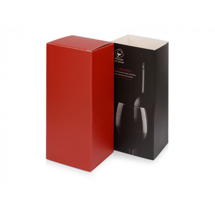 Электрический штопор Corkoff для винных бутылок с покрытием софт тач, черный (P)