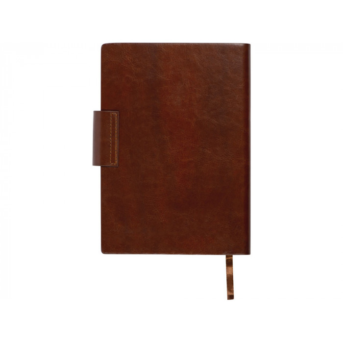 Бизнес блокнот А5 Monoi с клапаном, твердая обложка, 128 листов, коричневый