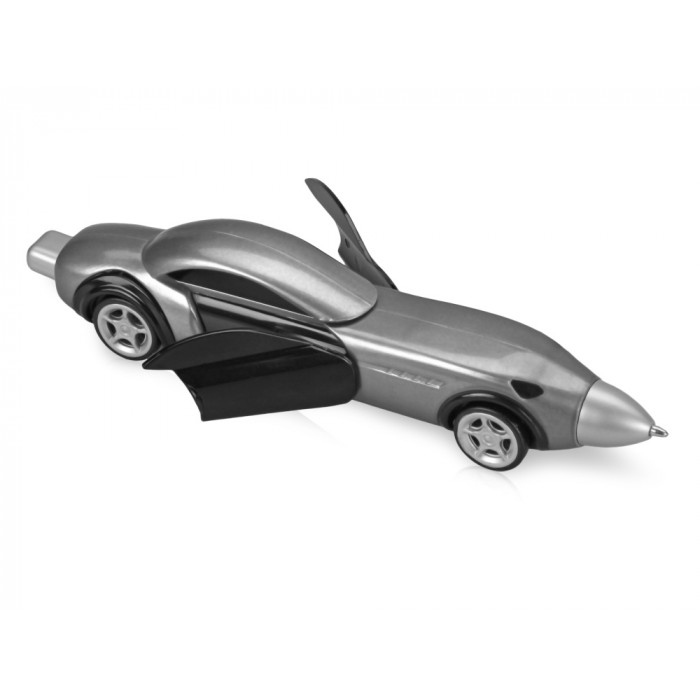 Ручка шариковая Сан-Марино в форме автомобиля с открывающимися дверями и инерционным механизмом движения, серебристая
