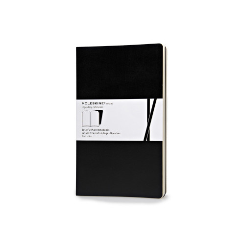 Записная книжка Moleskine Volant (нелинованная, 2 шт.), Large (13х21см), черный