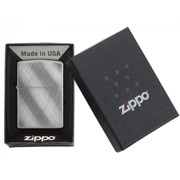 Зажигалка ZIPPO Classic с покрытием Brushed Chrome, латунь/сталь, серебристая, матовая, 38x13x57 мм