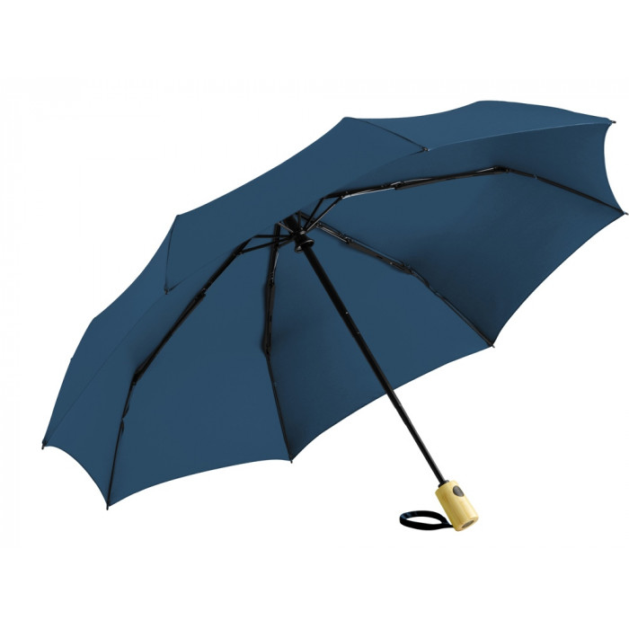 Зонт складной 5429 ÖkoBrella из бамбука, полуавтомат, navy