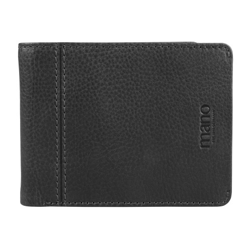 Бумажник Mano Don Montez, натуральная кожа в черном цвете, 12,5 х 9,7 см