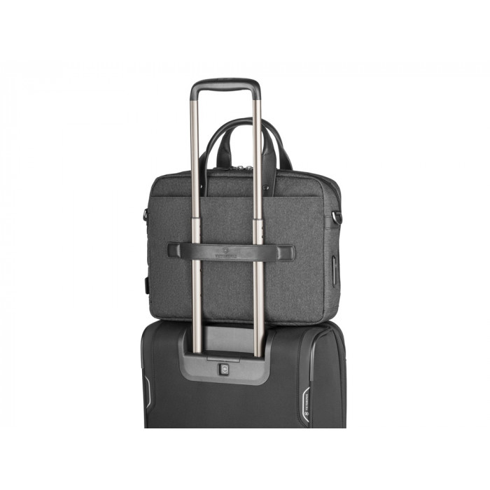 Портфель VICTORINOX Architecture Urban2 15 Briefcase 15'', серый, полиэстер/кожа, 42x13x31 см, 16 л