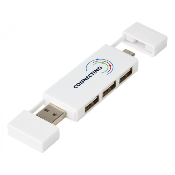 Mulan Двойной USB 2.0-хаб, белый