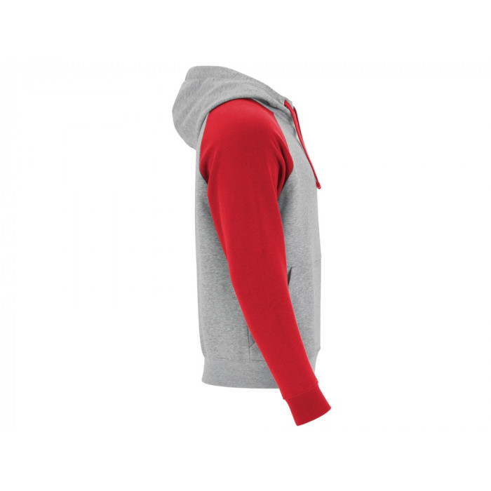 Толстовка с капюшоном Badet мужской, серый меланж/красный