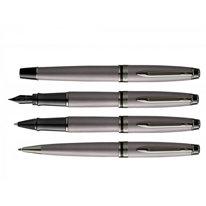 Ручка-роллер Waterman Expert Silver F BLK в подарочной упаковке