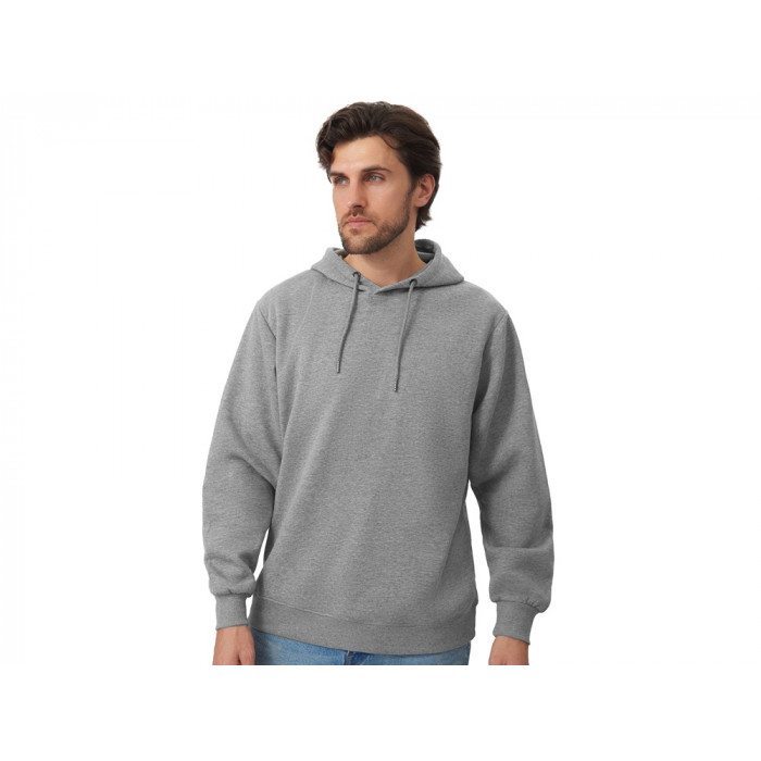 Толстовка с капюшоном оверсайз Lisbon унисекс, серый меланж