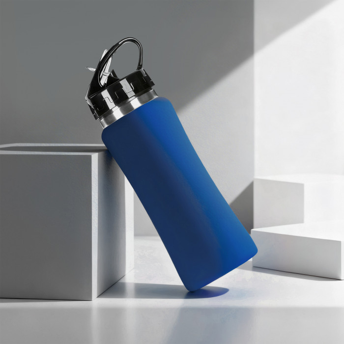 Бутылка для воды Bottle C1, сталь, soft touch, 600 мл, темно-синий