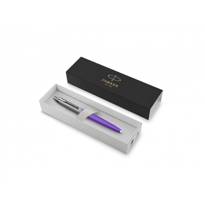 Шариковая ручка Parker Jotter, цвет FROSTY PURPLE, цвет чернил синий, толщина линии M , в подарочной коробке