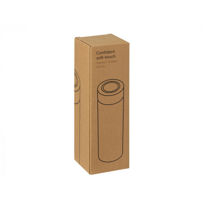 Термос Confident с покрытием soft-touch 420мл, голубой