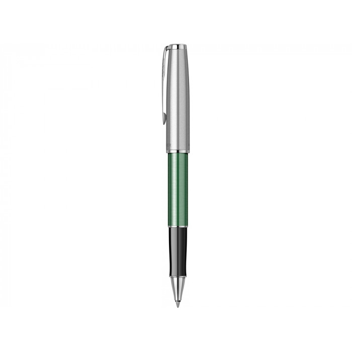 Ручка-роллер Parker Sonnet Essentials Green SB Steel CT, цвет чернил black, перо: F, в подарочной упаковке.