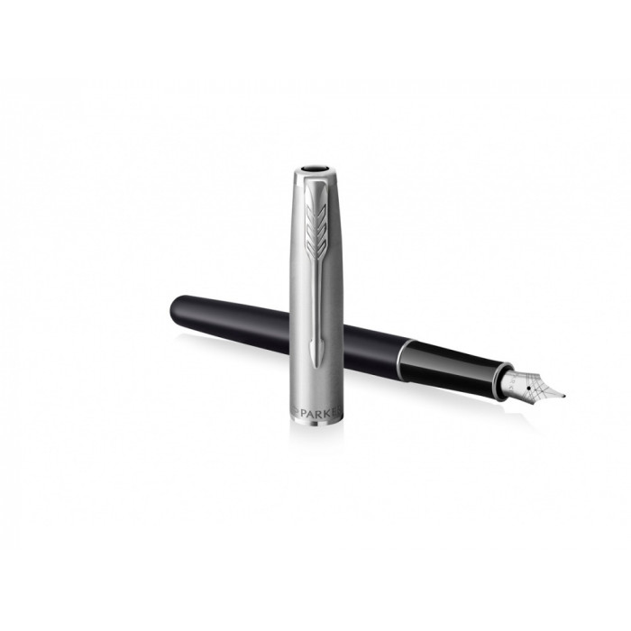 Перьевая ручка Parker Sonnet Entry Point Black Steel CT, перо: F, цвет чернил: black, в подарочной упаковке