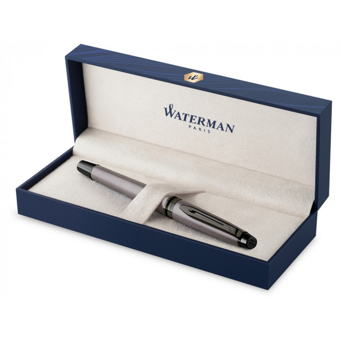 Ручка-роллер Waterman Expert Silver F BLK в подарочной упаковке