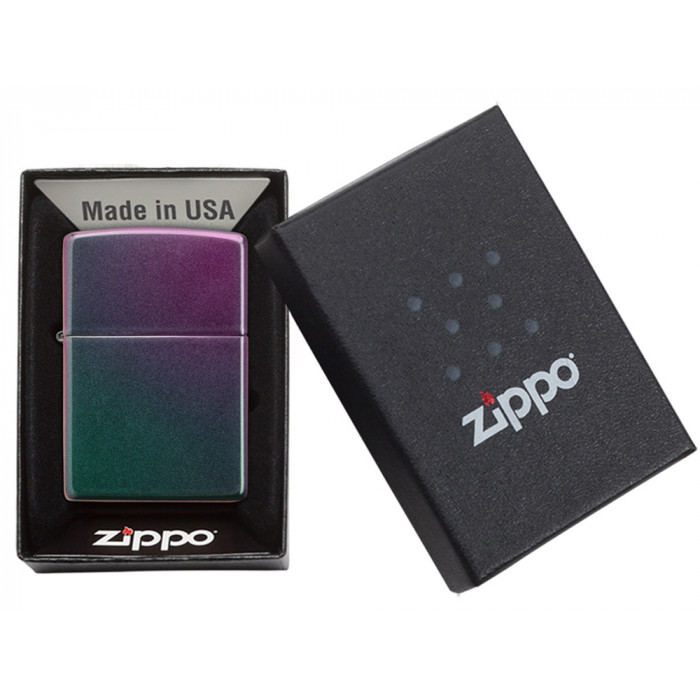 Зажигалка ZIPPO Classic с покрытием Iridescent, латунь/сталь, фиолетовая, матовая, 38x13x57 мм