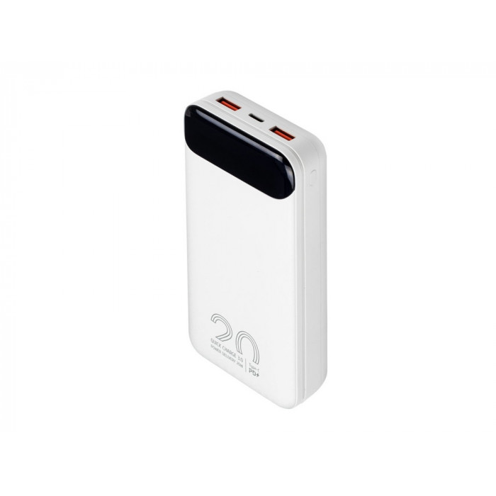 RIVACASE VA2580 (20 000mAh), QC/PD 20W внешний аккумулятор с дисплеем, белый /24