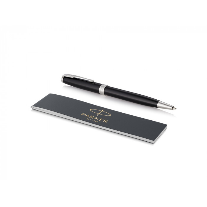 Ручка шариковая Parker Sonnet Core Black Lacquer CT, черный/серебристый