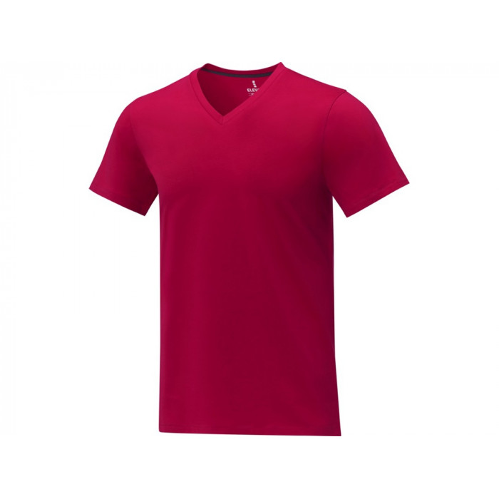 Somoto Мужская футболка с коротким рукавом и V-образным вырезом , красный