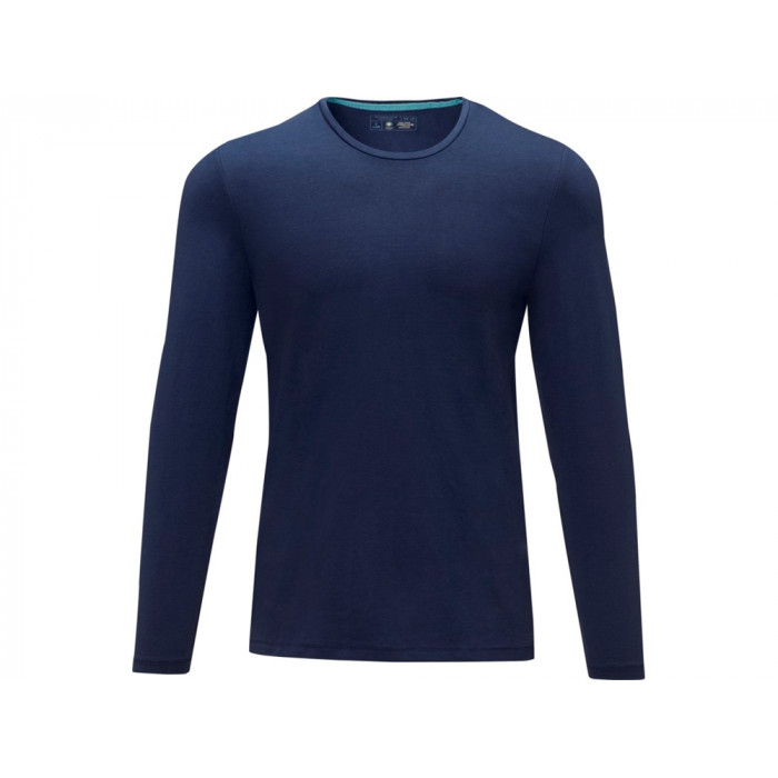 Ponoka мужская футболка из органического хлопка, длинный рукав, темно-синий