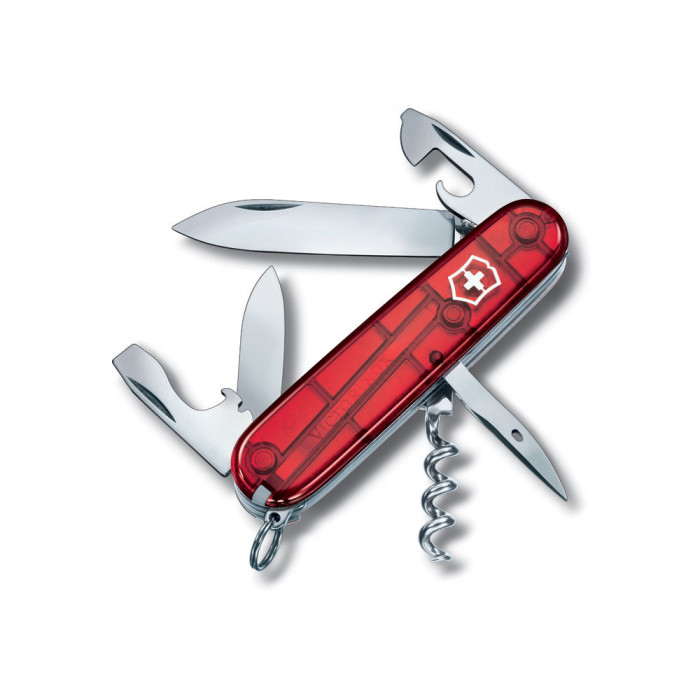 Нож перочинный VICTORINOX Spartan, 91 мм, 12 функций, полупрозрачный красный