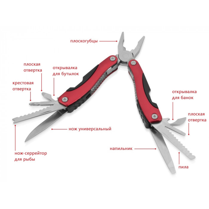 Мультиинструмент-пассатижи Находка, красный/черный (P)
