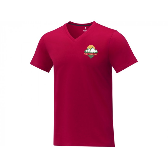 Somoto Мужская футболка с коротким рукавом и V-образным вырезом , красный