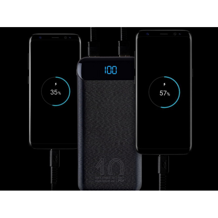 VA2540 (10 000mAh), QC/PD 20W внешний аккумулятор с дисплеем, черный
