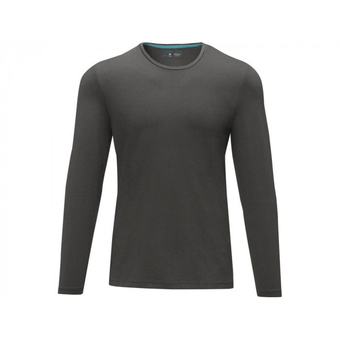 Ponoka мужская футболка из органического хлопка, длинный рукав, storm grey