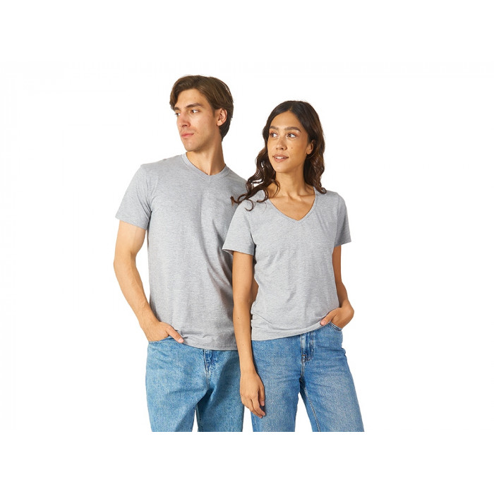 Футболка Heavy Super Club мужская с V-образным вырезом, серый меланж